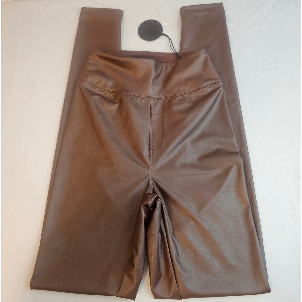 Offline by Aerie Real Luxe Faux Leather Legging Women's Size XS Brown NWT  L255